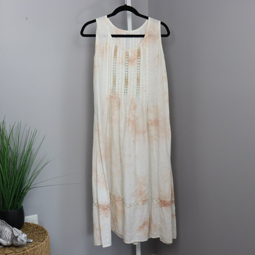 Tie-Dye‎ Linen Midi Sundress – Size Unknown (See Measurements)